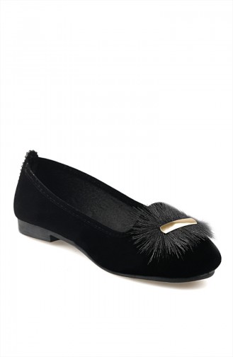 Black Woman Flat Shoe 0110-01