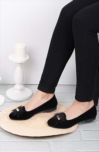 Black Woman Flat Shoe 0110-01