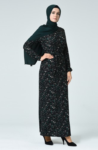 Grün Hijab Kleider 8851-01