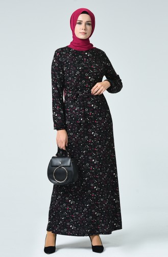 Schwarz Hijab Kleider 8851-03