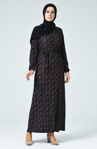 Schwarz Hijab Kleider 8852-02