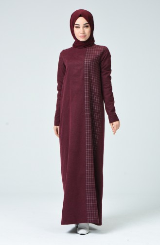 Claret Red Hijab Dress 3120-01