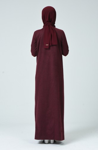 Claret Red Hijab Dress 3120-01