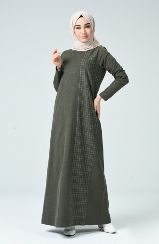 Khaki İslamitische Jurk 3120-02