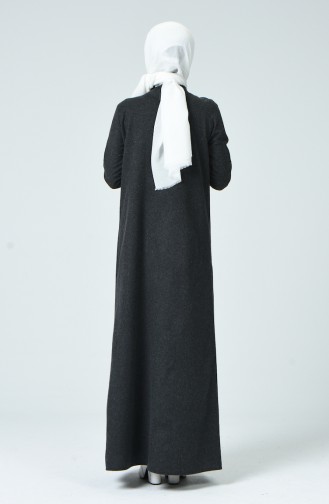 Schwarz Hijab Kleider 3120-04