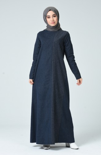 Navy Blue Hijab Dress 3120-05
