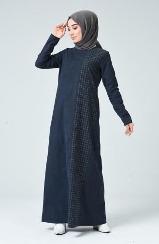 Dunkelblau Hijab Kleider 3120-05