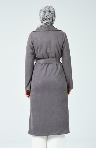Trench Coat Daim Avec Ceinture 0032-05 Gris 0032-05
