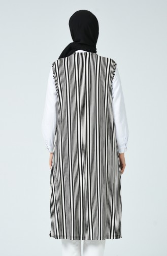 Striped Vest Black Cream 7962-01