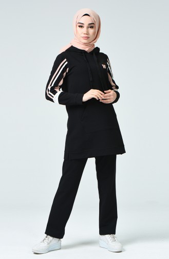 Kangaroo Pocket Tracksuit Black 9121-03