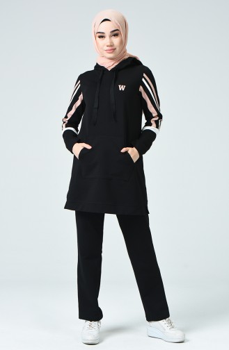 Kangaroo Pocket Tracksuit Black 9121-03