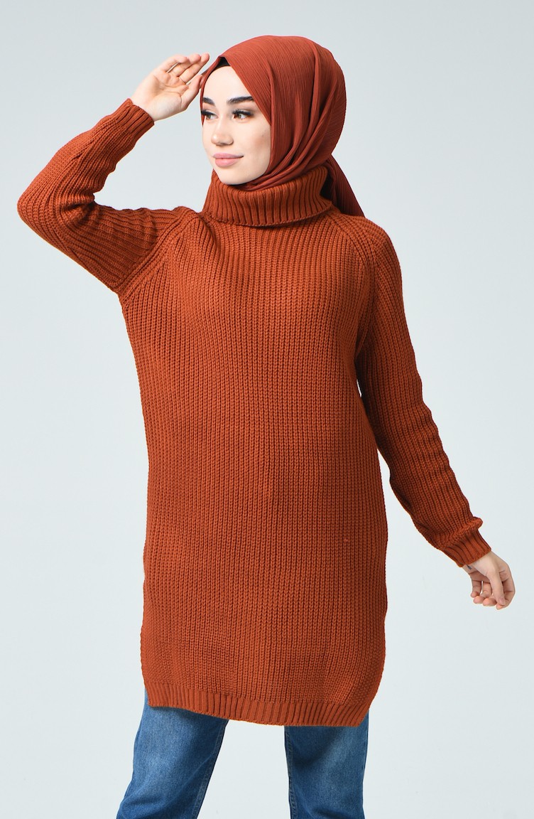 brick red sweater