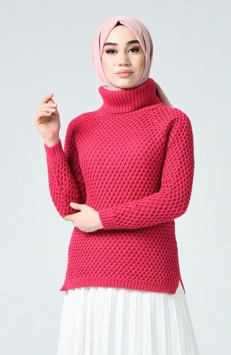 Tricot Turtleneck Sweater Fuchsia 2231-03