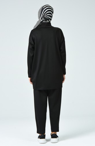 Scuba Dalgıç Kumaş Tunik Pantolon İkili Takım 1037-03 Siyah