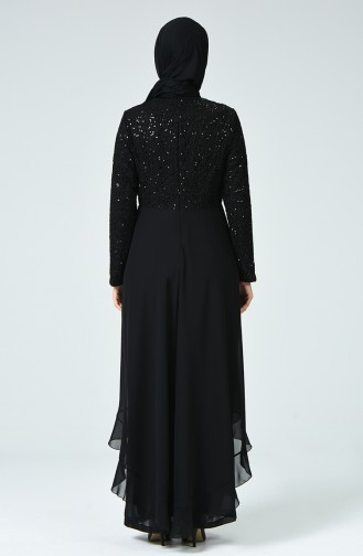Black Hijab Evening Dress 52767-02