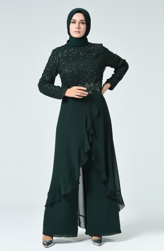 Green Hijab Evening Dress 52767-04