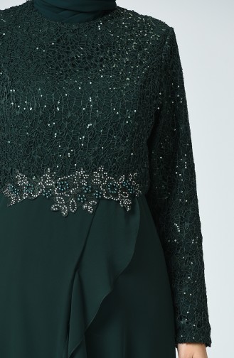 Green Hijab Evening Dress 52767-04