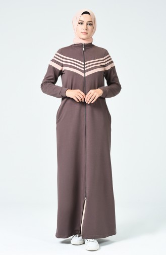 Brown Hijab Dress 9122-01