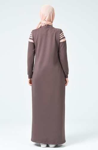 Brown Hijab Dress 9122-01