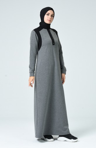 Anthracite Hijab Dress 9138-01