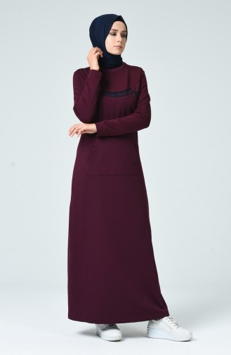 Plum Hijab Dress 9139-01