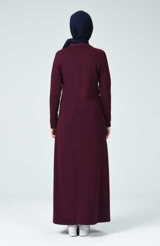 Plum Hijab Dress 9139-01