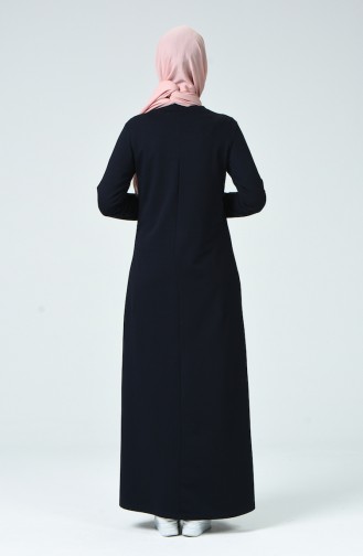 Dunkelblau Hijab Kleider 9139-02