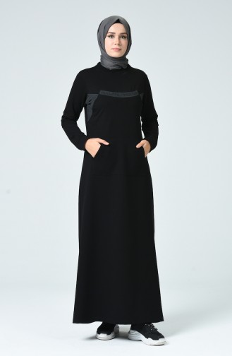 Black Hijab Dress 9139-03