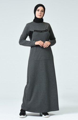 Anthrazit Hijab Kleider 9139-04