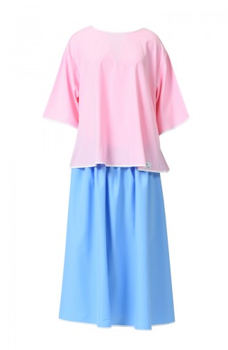 Geburt Kleid DE19PM Pink Blau 19PM