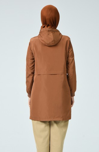 Zipper Raincoat Brown tobacco 1017-03