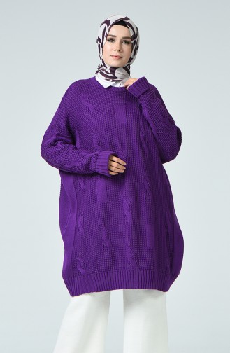 Tricot Bat Sleeve Tunic Purple 1925-14