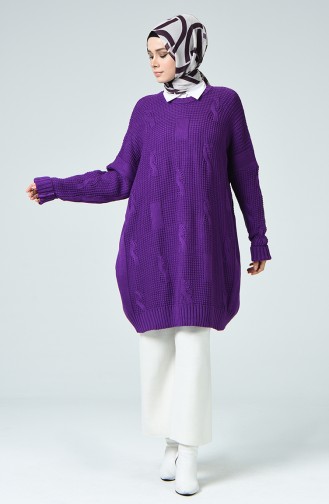 Tricot Bat Sleeve Tunic Purple 1925-14