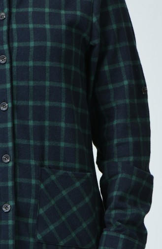 Büyük Beden Kareli Oduncu Gömlek 1025A-03 Yeşil Lacivert