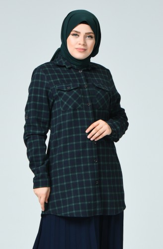 Chemise Bûcheron à Poche Grande Taille 1026-05 Bleu Marine Vert 1026-05