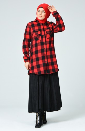Red Overhemdblouse 1026A-05