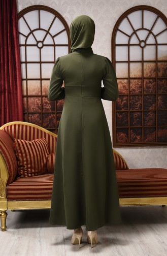 Khaki Hijab Kleider 2703-07