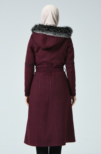 Bestickter Mantel aus Fleece 9019-04 Weinrot 9019-04