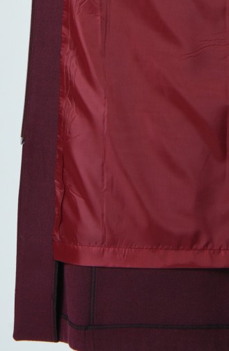 معطف طويل أحمر كلاريت 9019-04