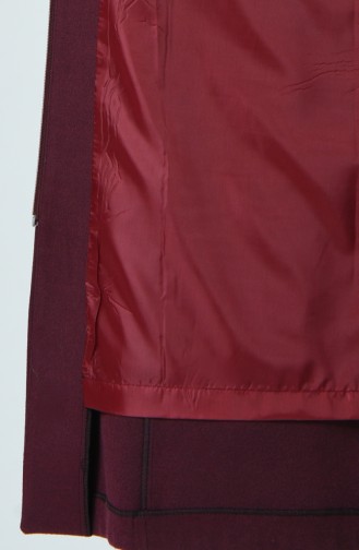 Bestickter Mantel aus Fleece 9019-04 Weinrot 9019-04