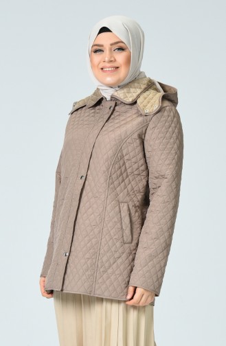 Plus Size Patterned quilted Coat 1060-06 Mink 1060-06
