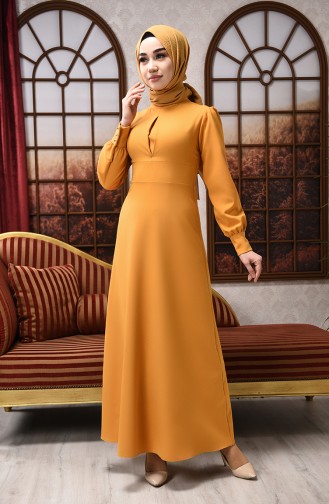 فستان أصفر خردل 2703-01