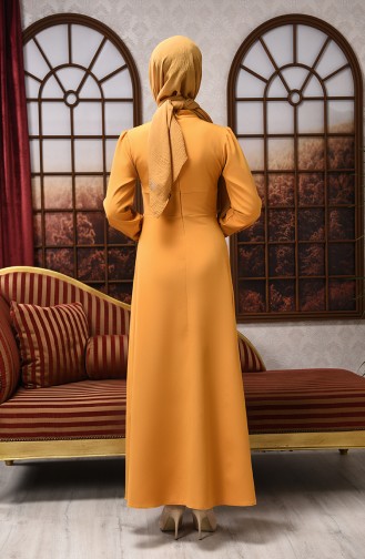 Mustard Hijab Dress 2703-01