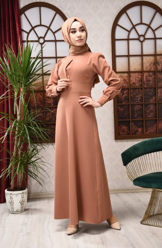 Onion Peel Hijab Dress 2703-04