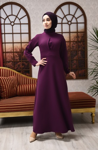 Lila Hijab Kleider 2704-02