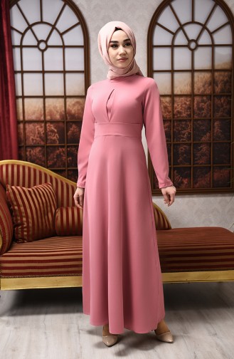 Dusty Rose Hijab Dress 2704-04
