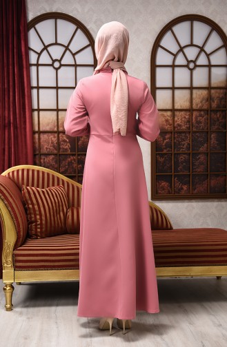 Beige-Rose Hijab Kleider 2704-04