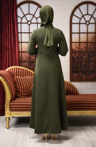 Khaki Hijab Kleider 2704-05