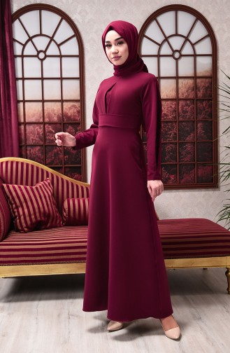 Robe Évasée Détail Sur le Devant 2704-07 Plum 2704-07