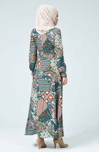 Petrol Hijab Dress 60084-01